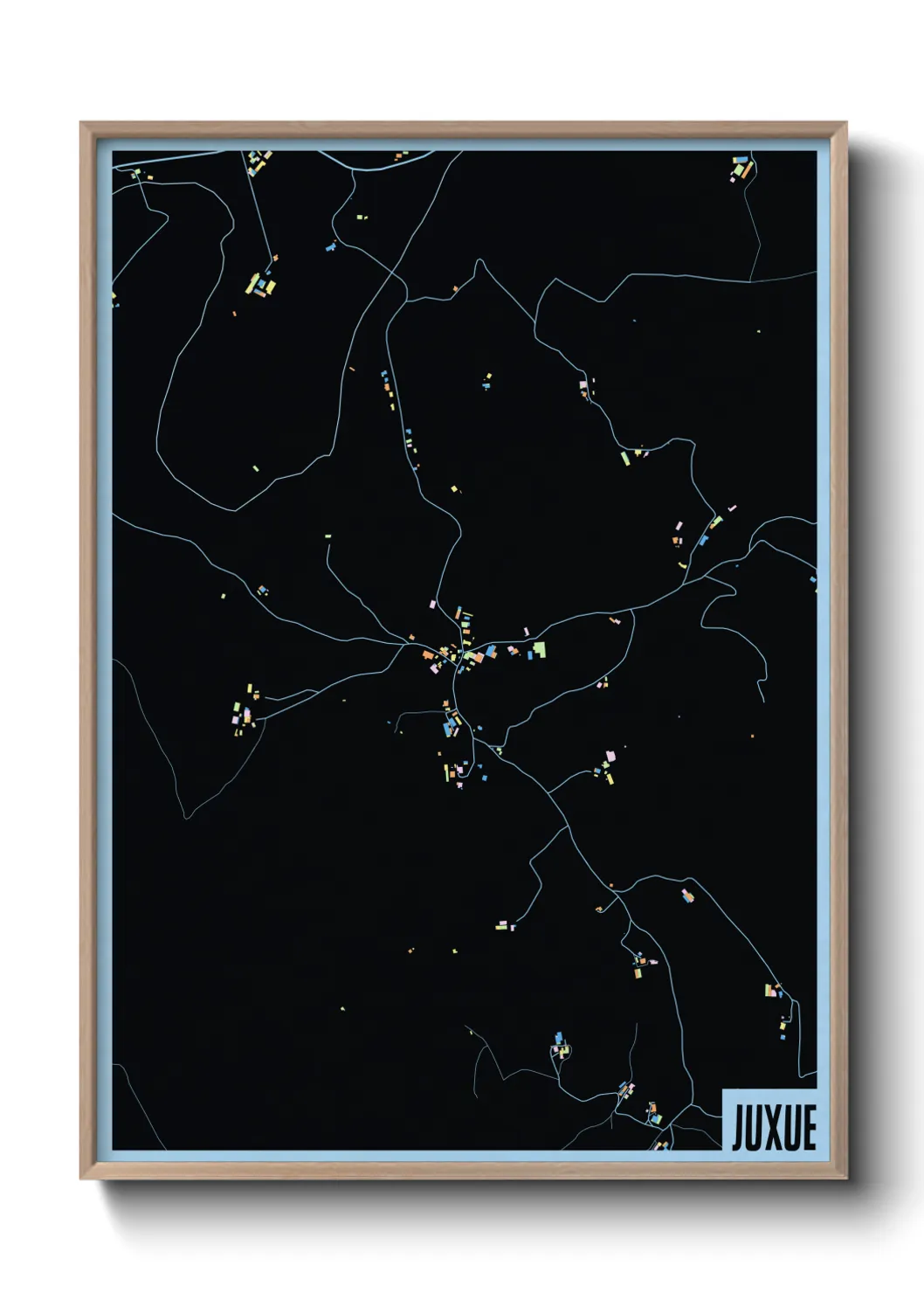 Une affiche de carte sur Juxue