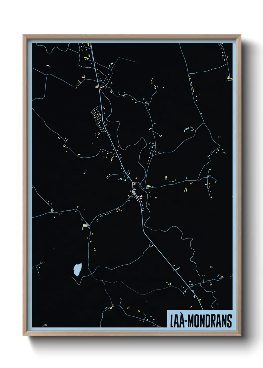 Une affiche de carte sur Laà-Mondrans