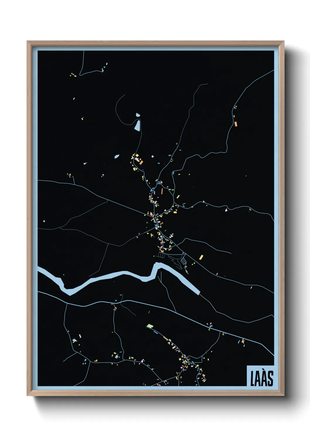 Une affiche de carte sur Laàs