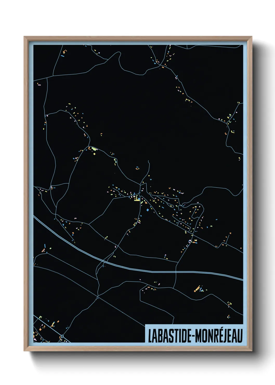 Une affiche de carte sur Labastide-Monréjeau