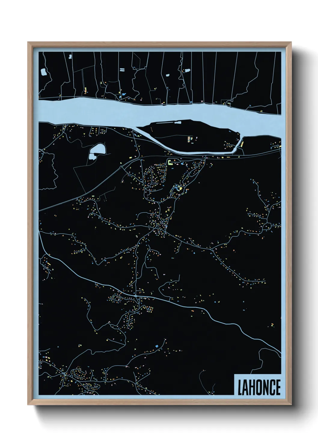 Une affiche de carte sur Lahonce