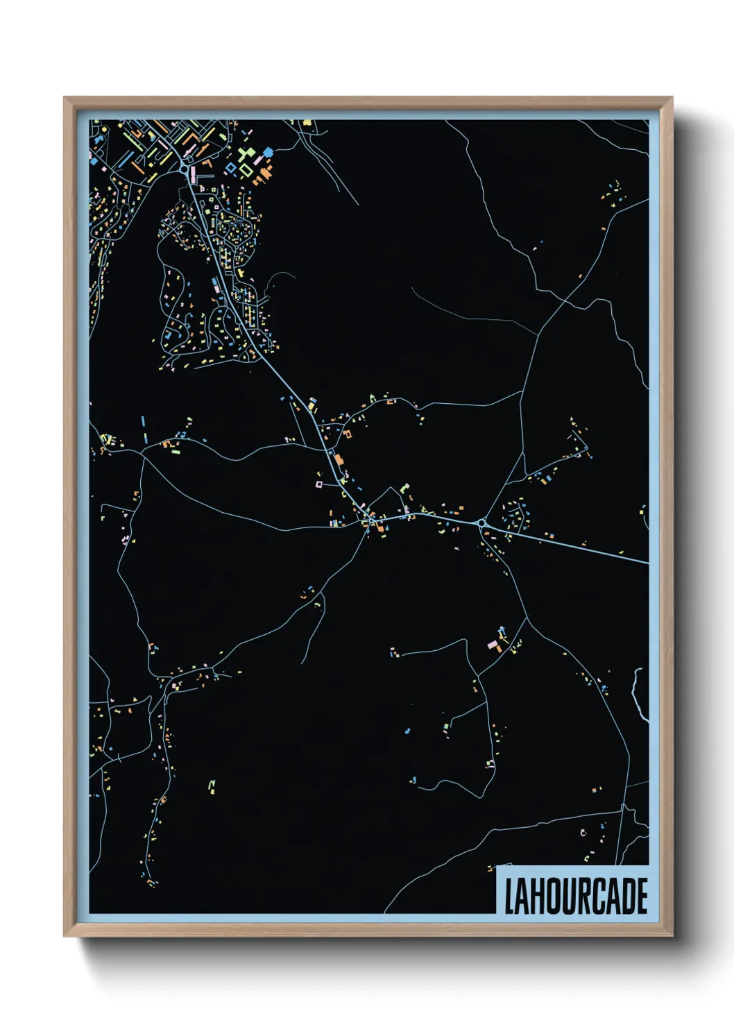 Une affiche de carte sur Lahourcade