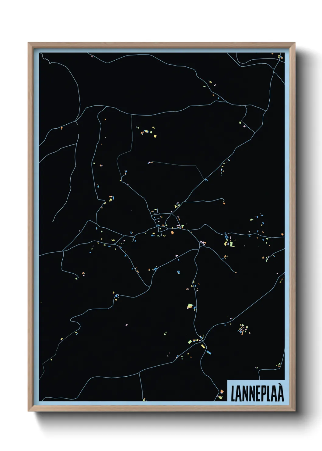 Une affiche de carte sur Lanneplaà