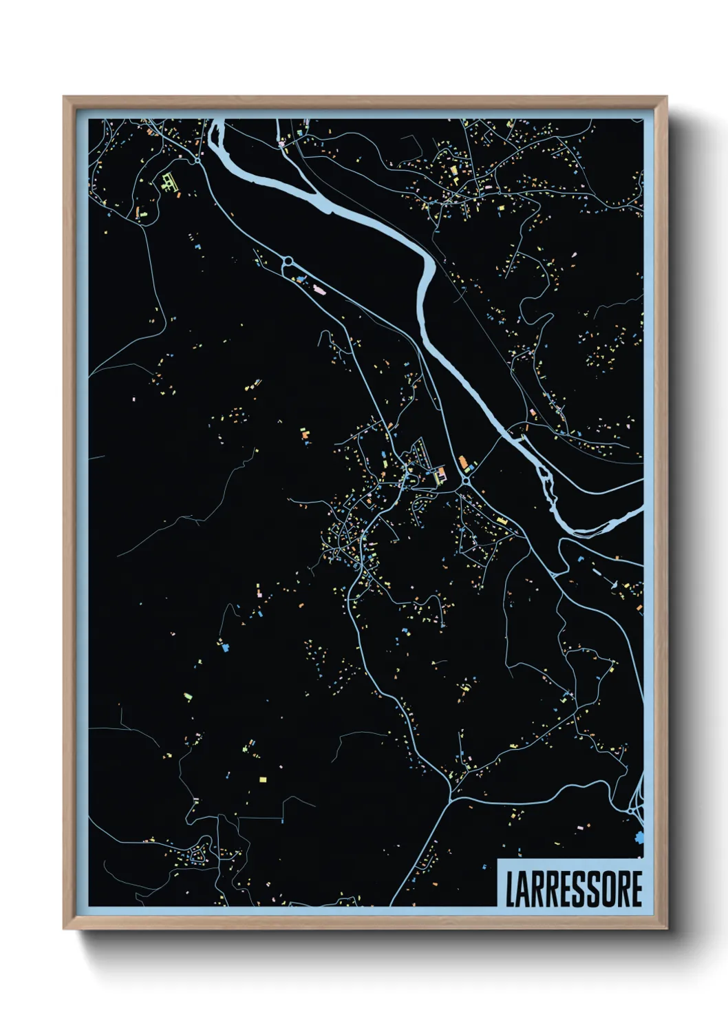 Une affiche de carte sur Larressore