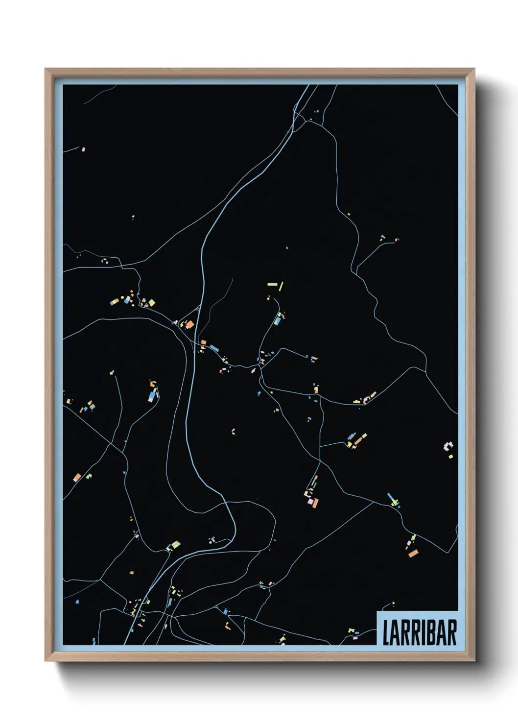 Une affiche de carte sur Larribar