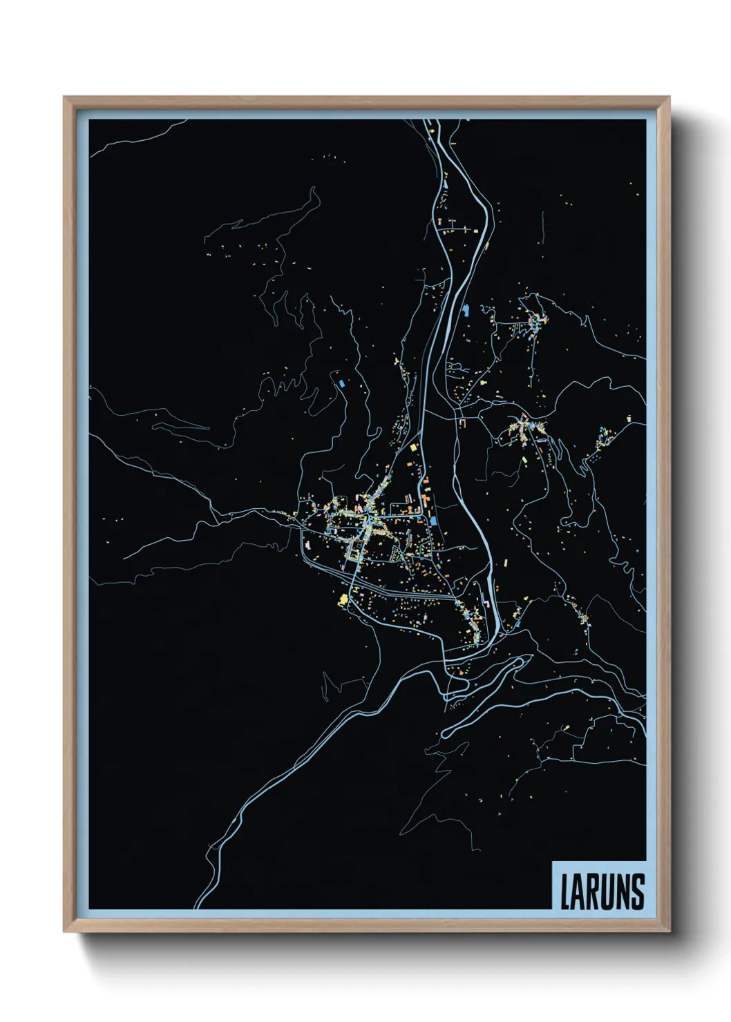 Une affiche de carte sur Laruns