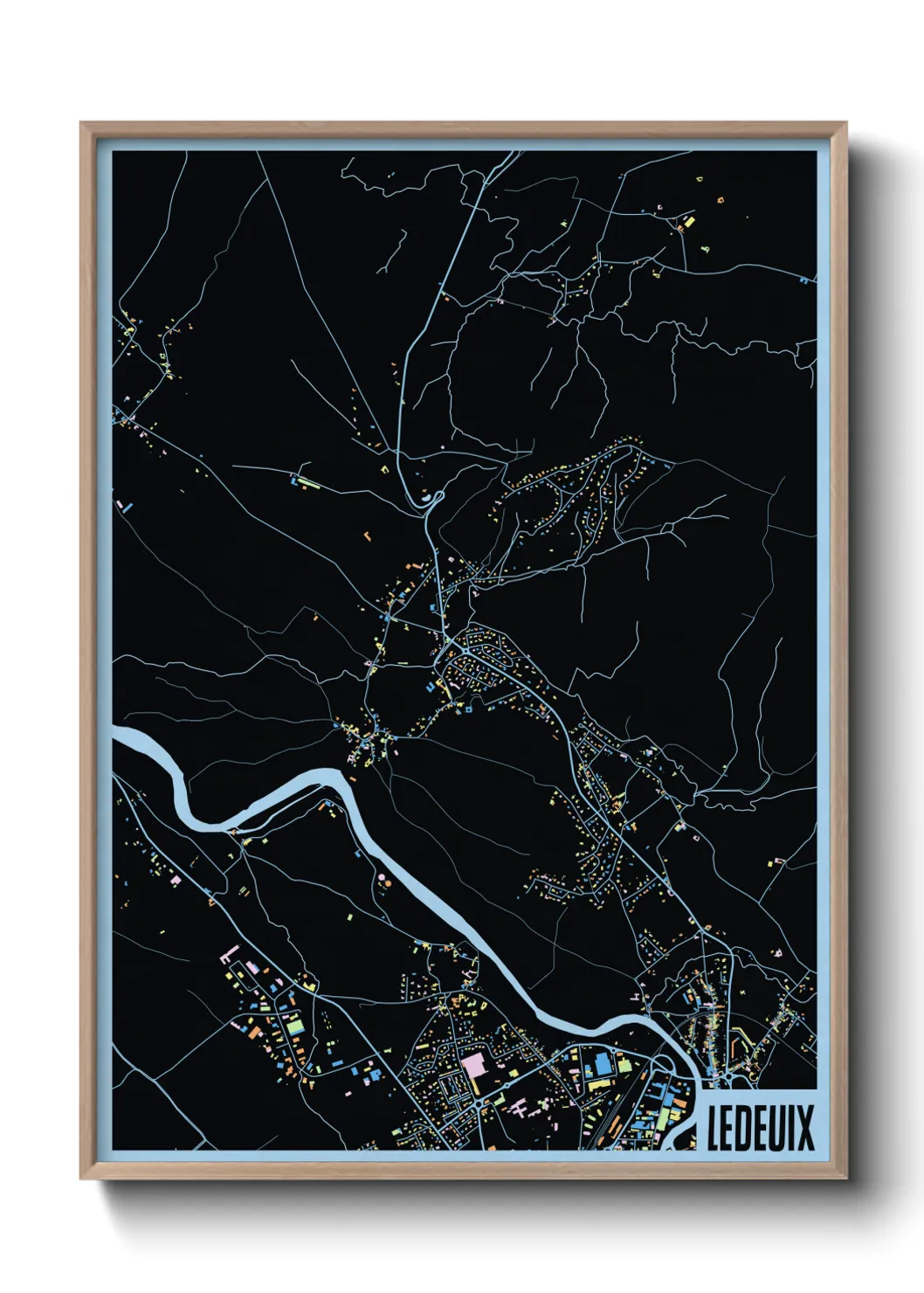 Une affiche de carte sur Ledeuix