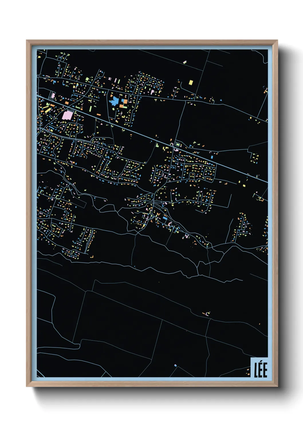 Une affiche de carte sur Lée