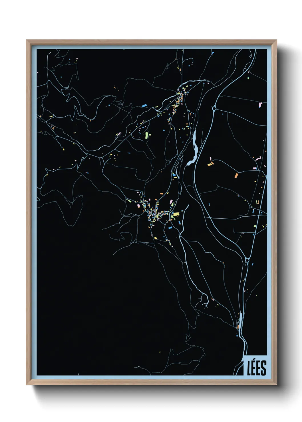 Une affiche de carte sur Lées