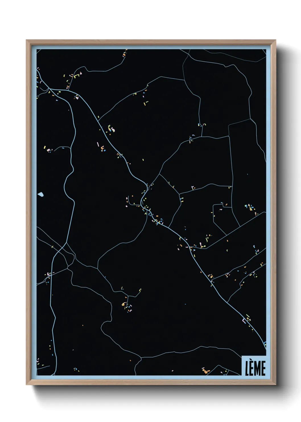 Une affiche de carte sur Lème