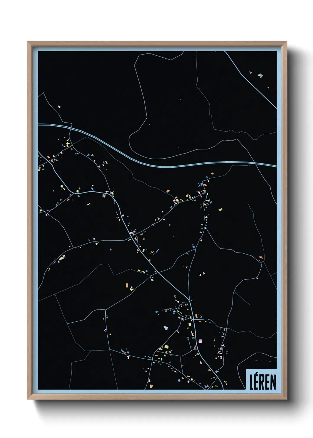 Une affiche de carte sur Léren