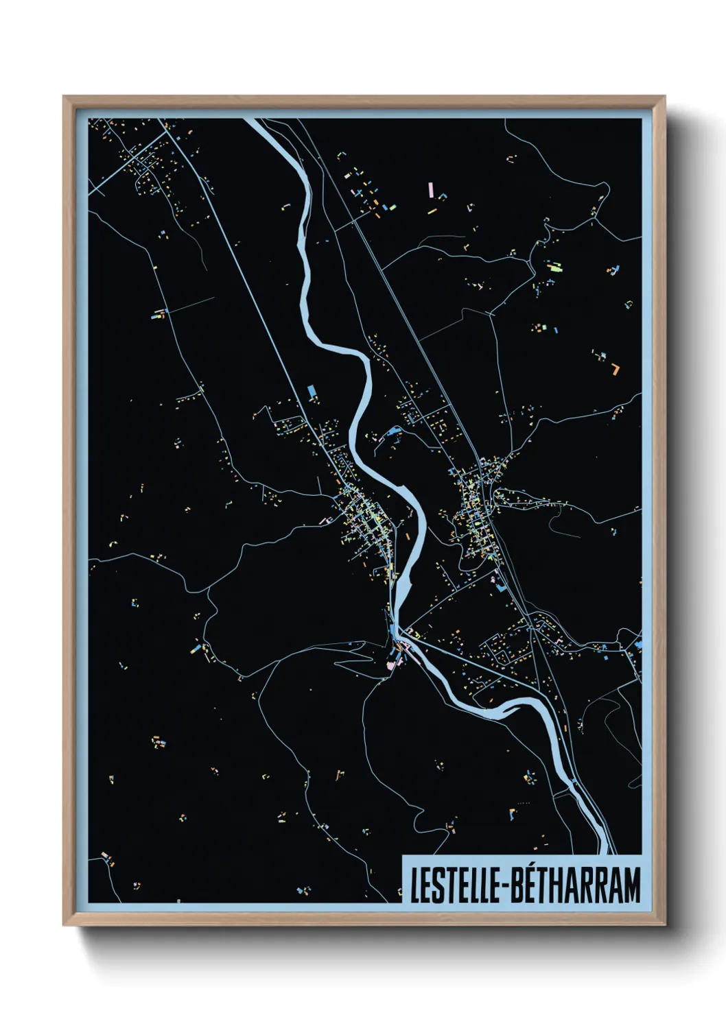 Une affiche de carte sur Lestelle-Bétharram