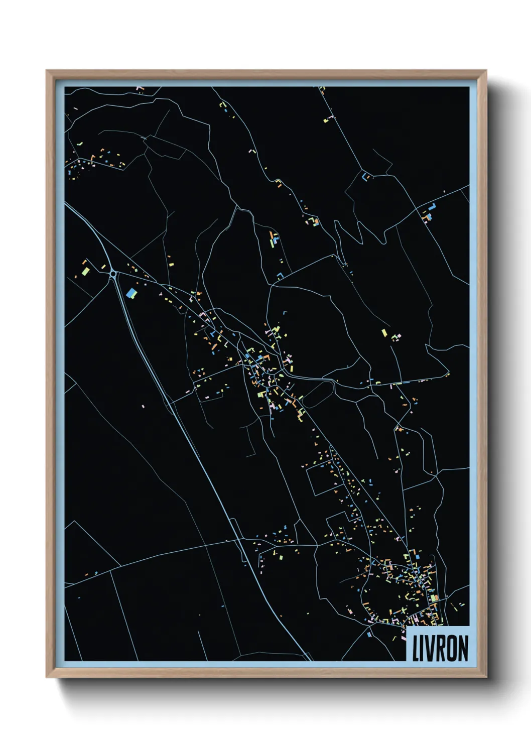 Une affiche de carte sur Livron