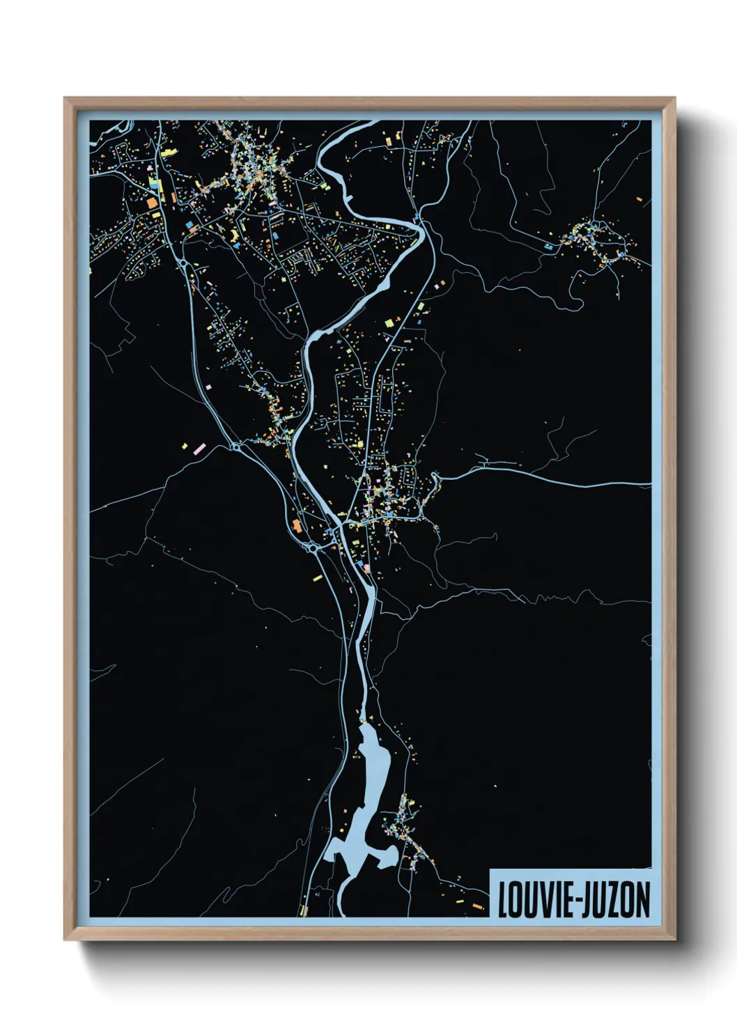 Une affiche de carte sur Louvie-Juzon