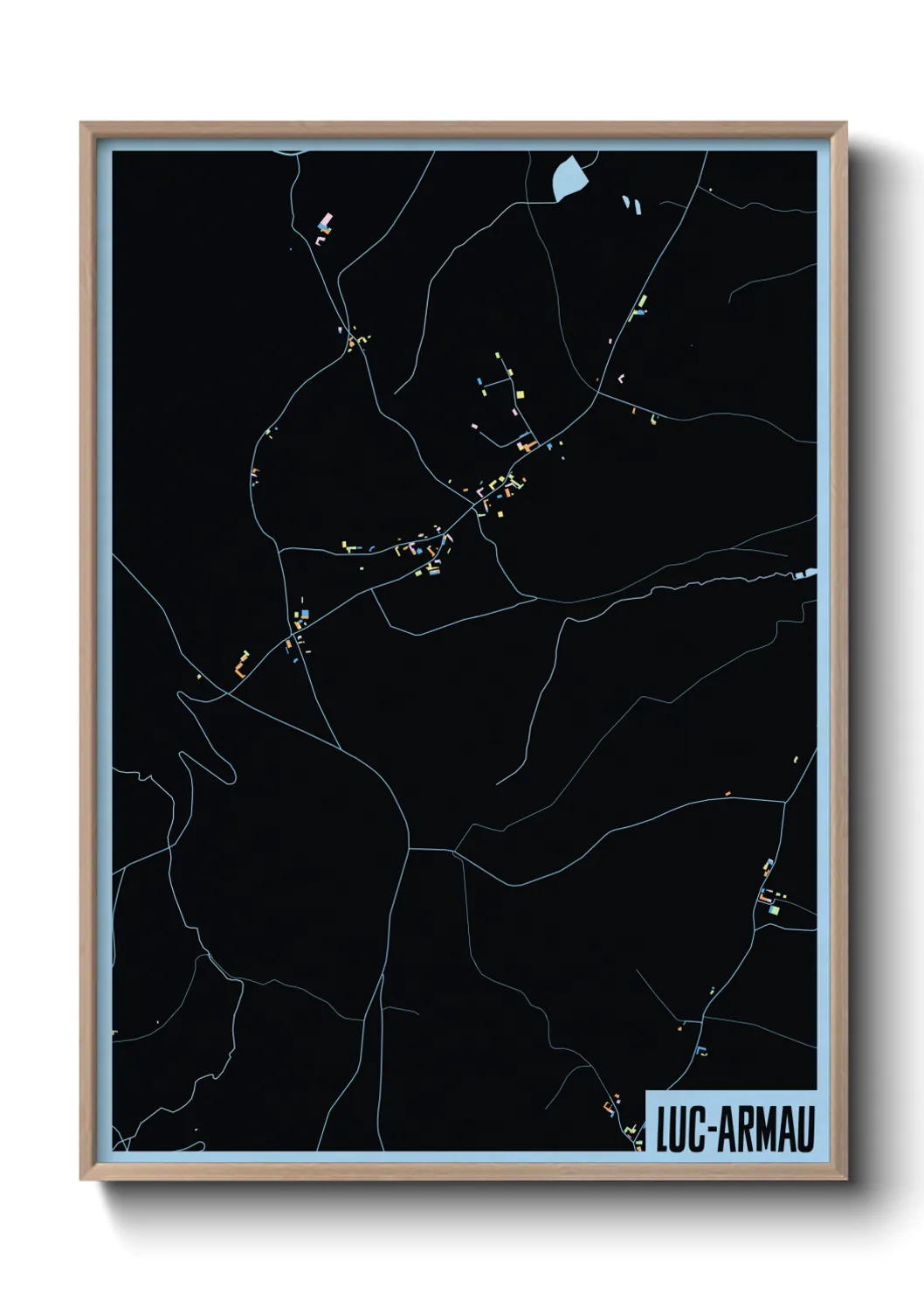 Une affiche de carte sur Luc-Armau