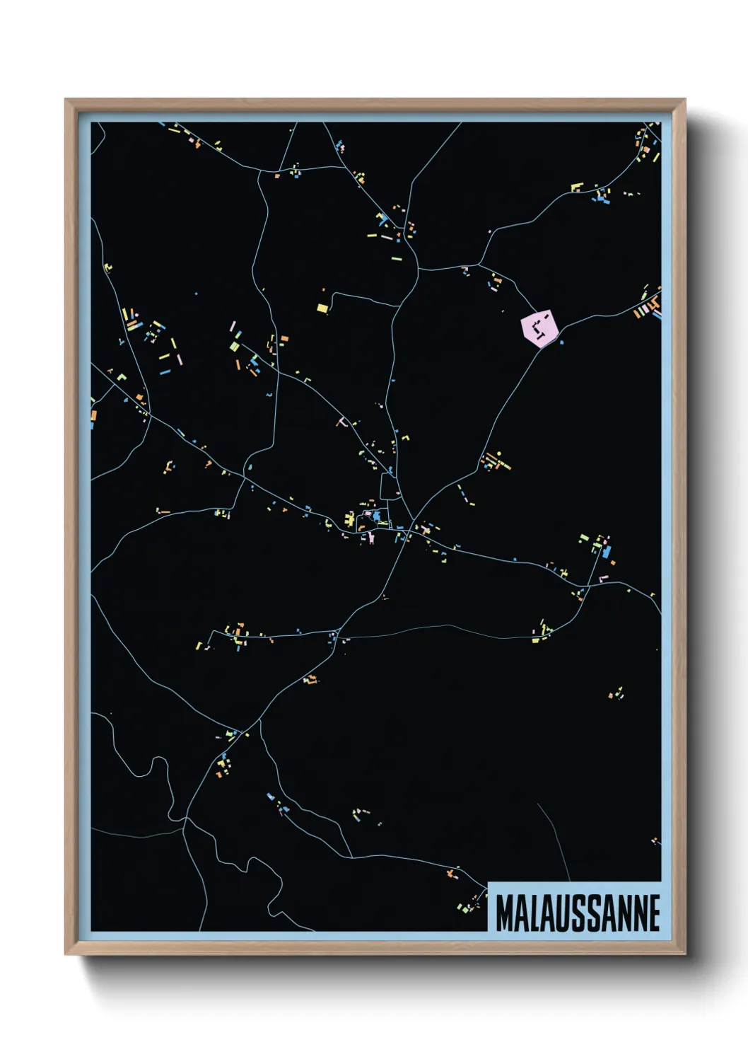 Une affiche de carte sur Malaussanne