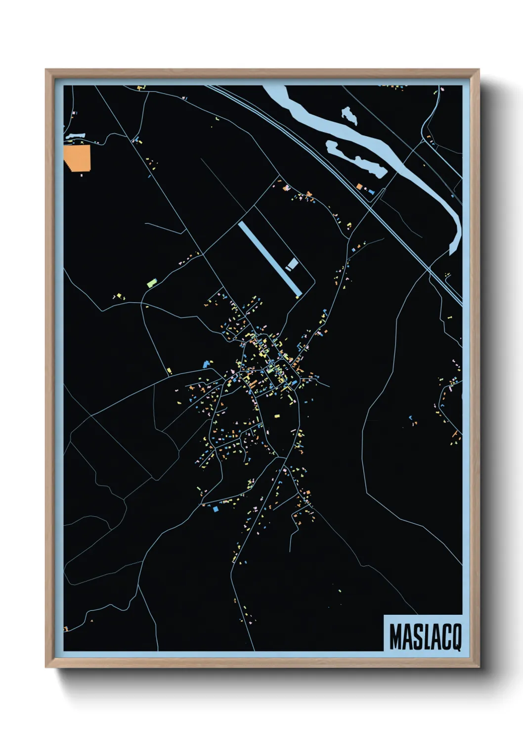 Une affiche de carte sur Maslacq