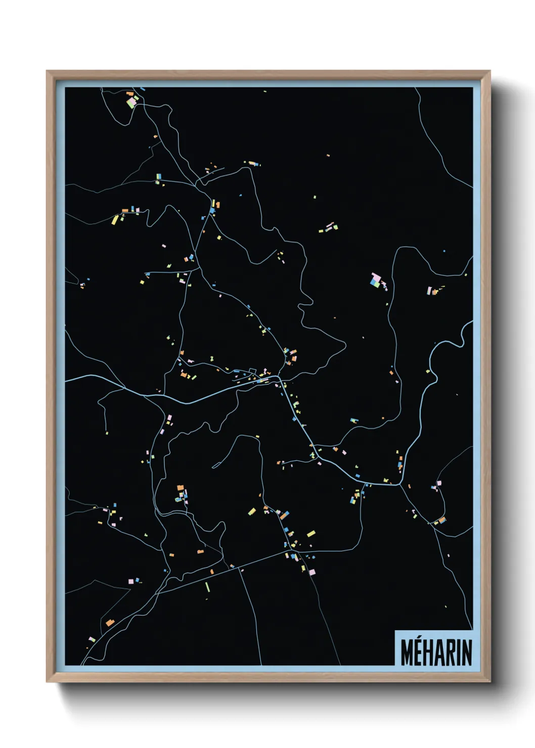 Une affiche de carte sur Méharin