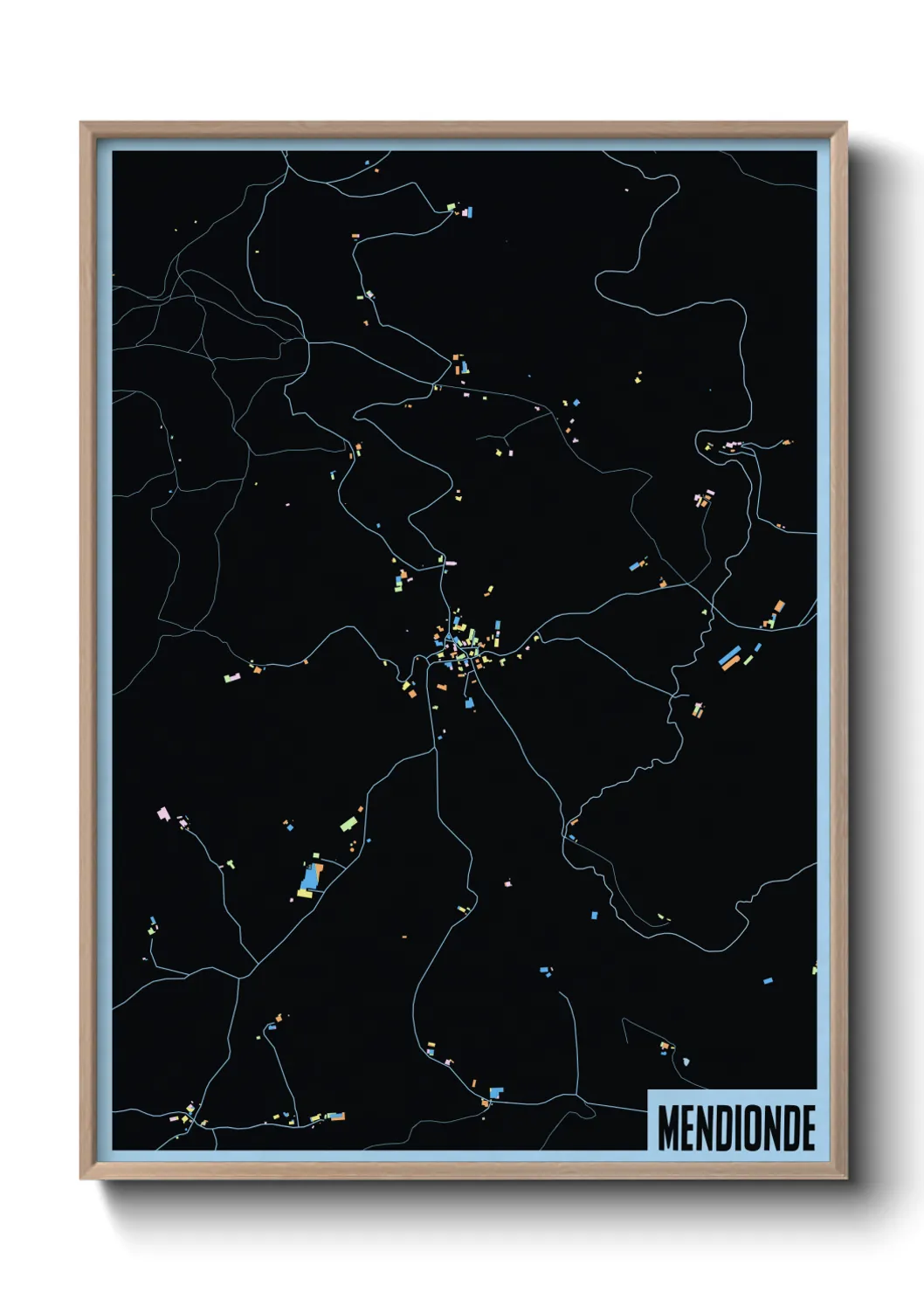 Une affiche de carte sur Mendionde