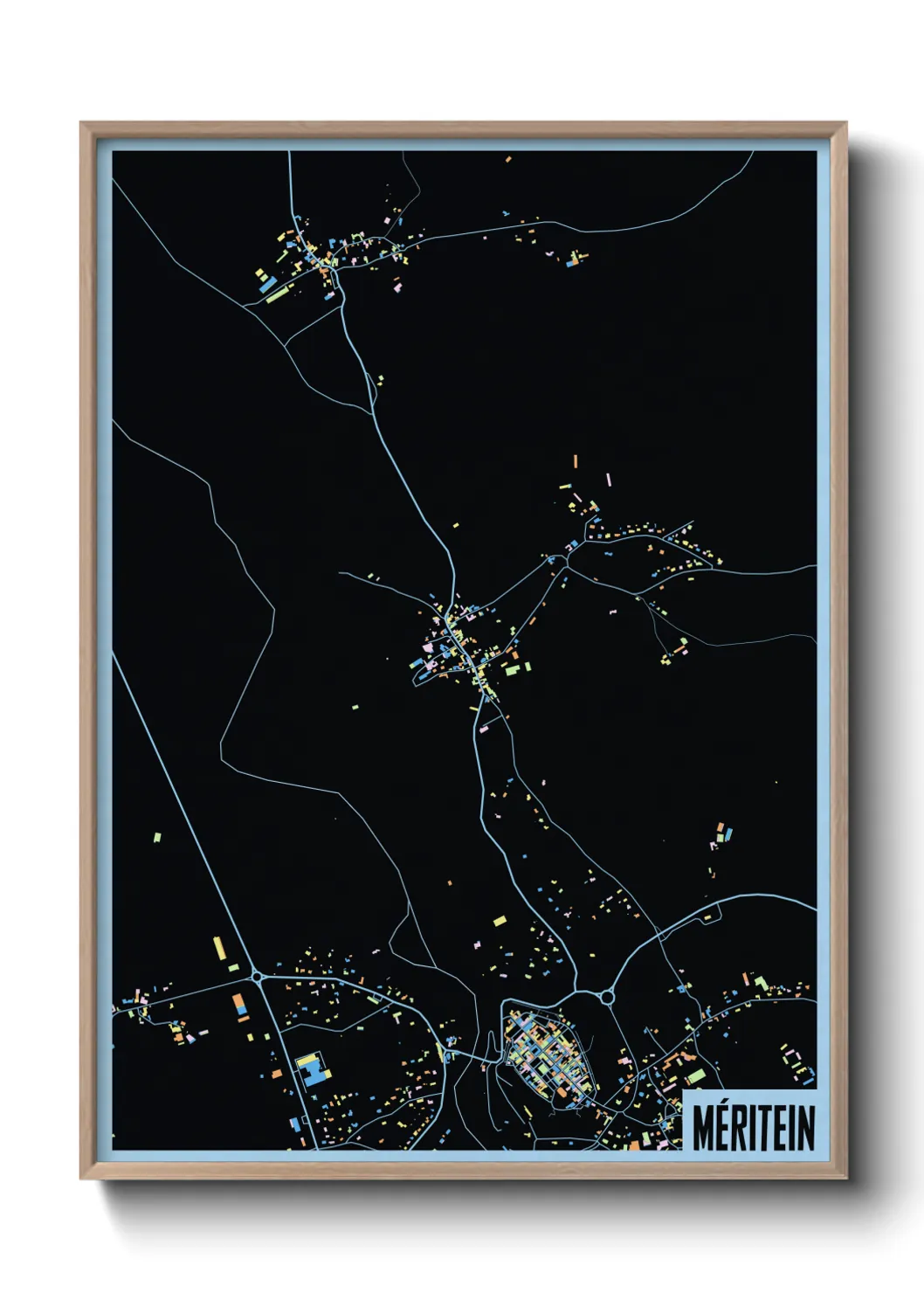 Une affiche de carte sur Méritein