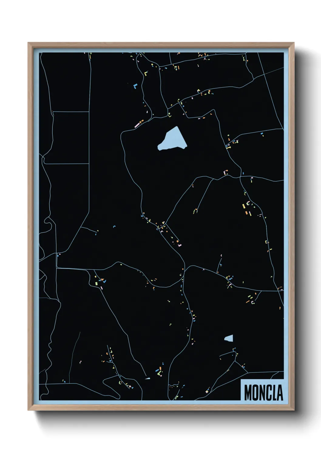 Une affiche de carte sur Moncla