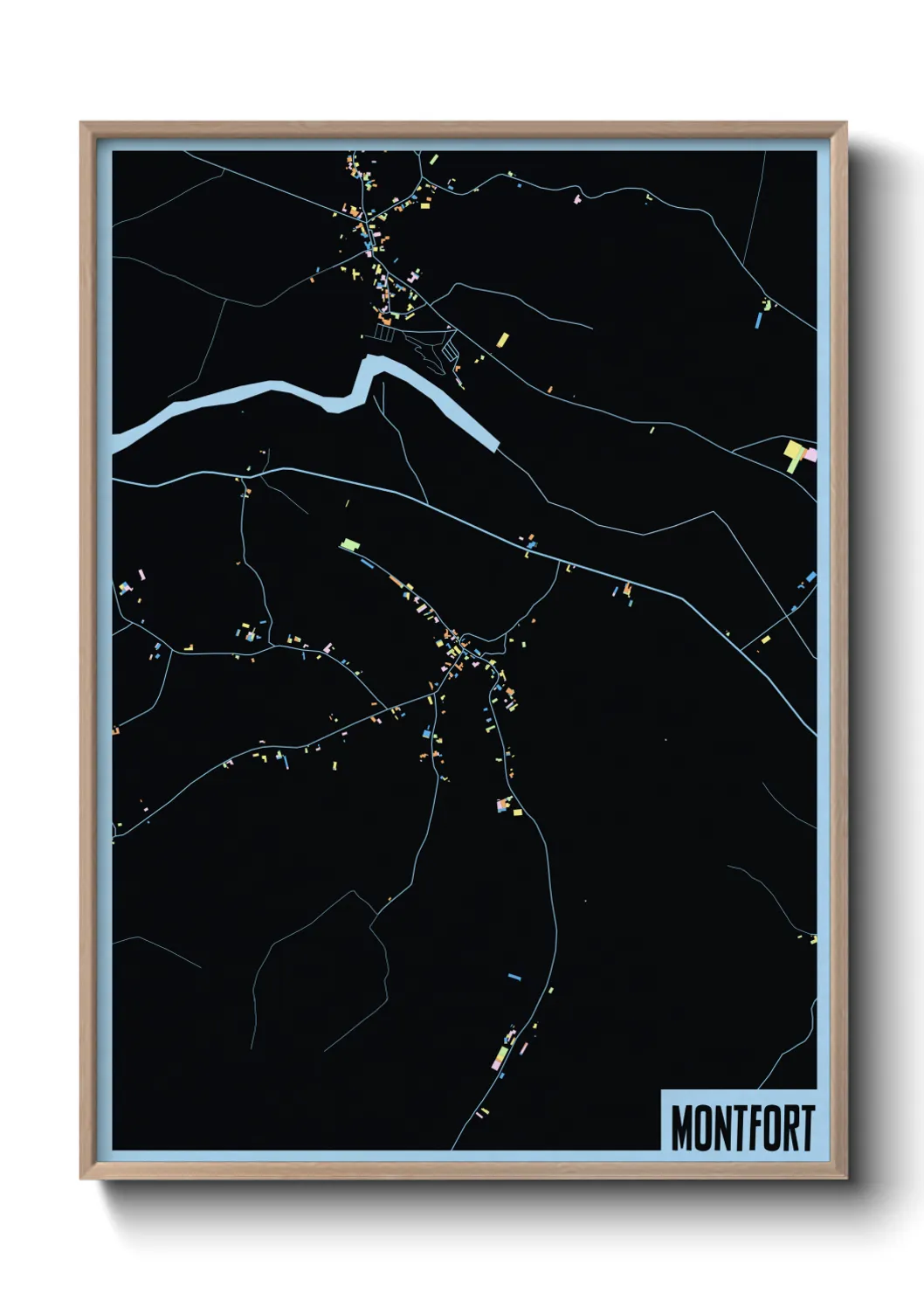 Une affiche de carte sur Montfort