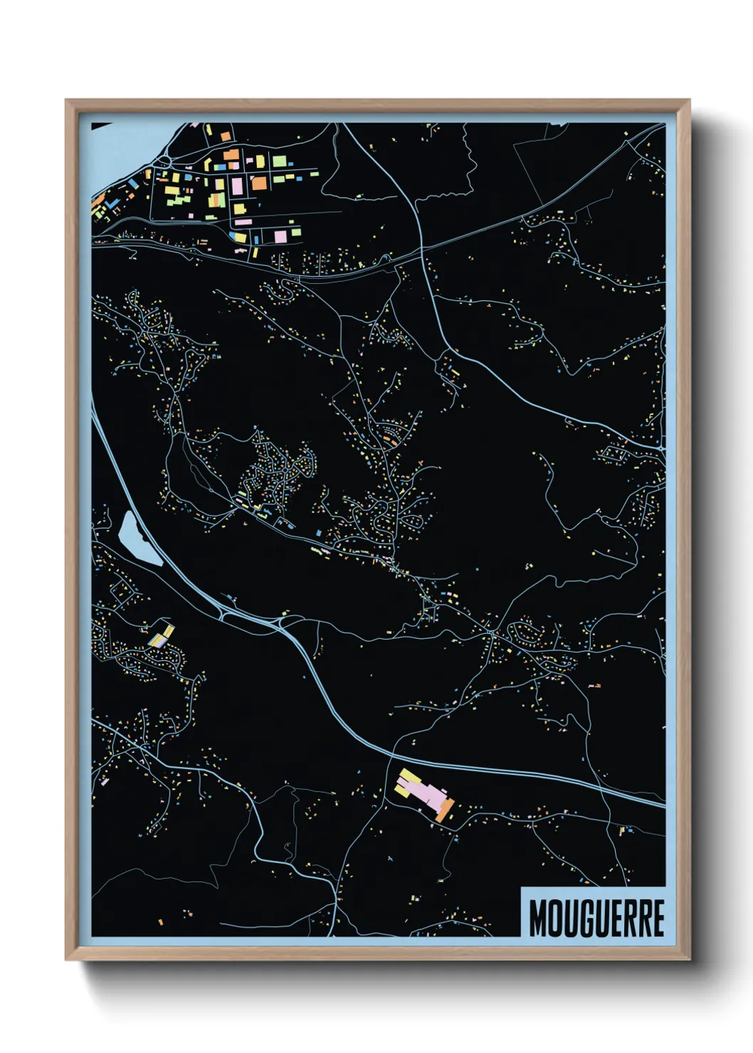 Une affiche de carte sur Mouguerre