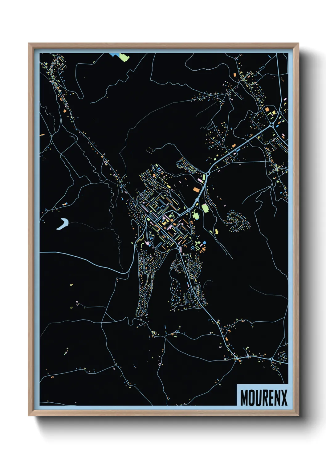 Une affiche de carte sur Mourenx