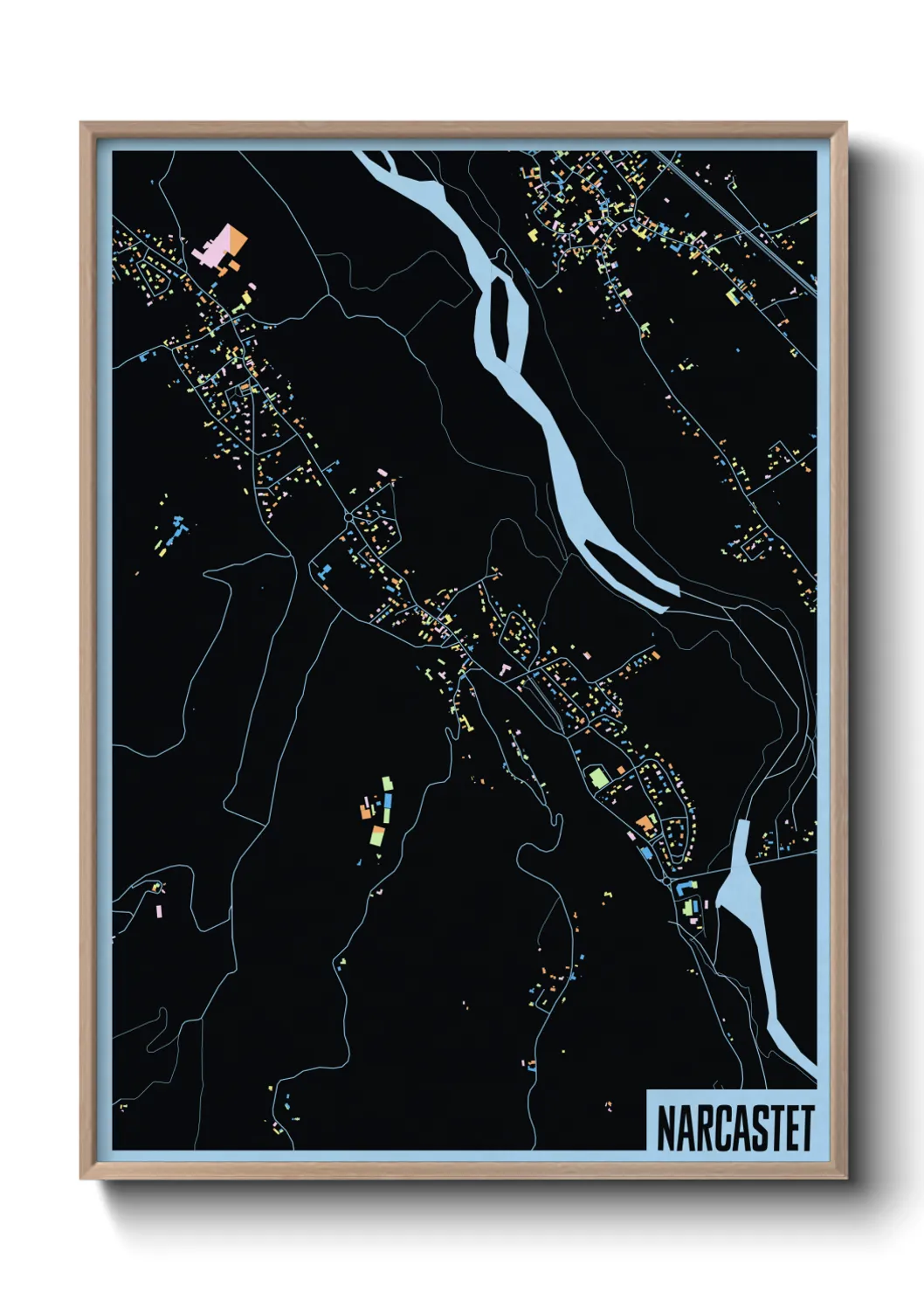 Une affiche de carte sur Narcastet