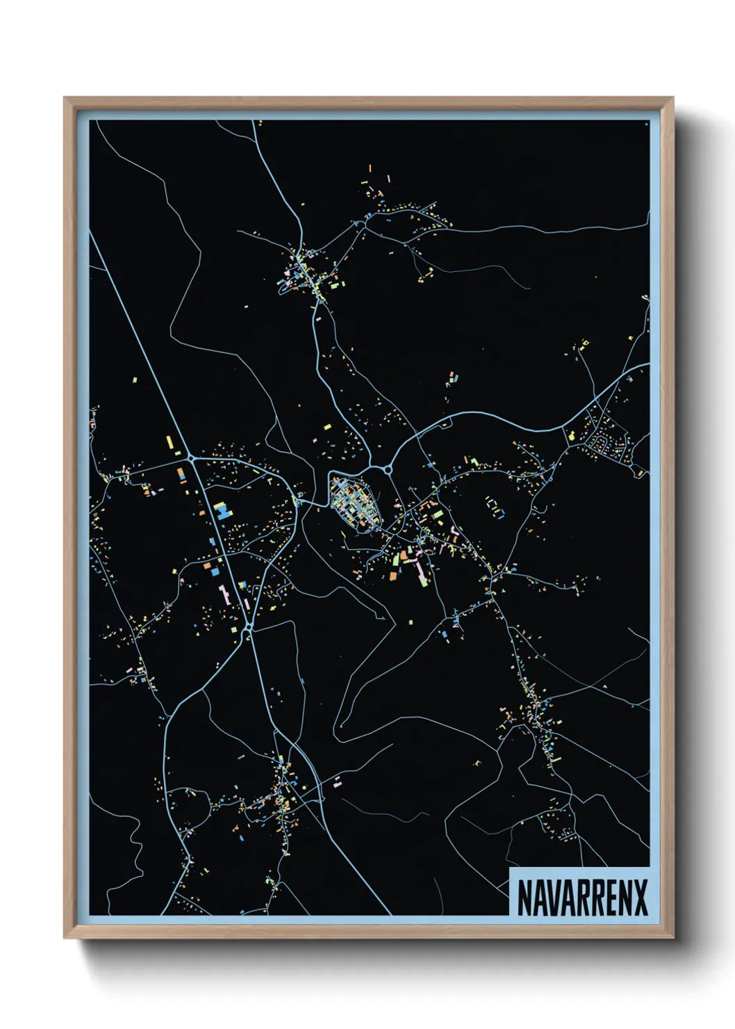 Une affiche de carte sur Navarrenx