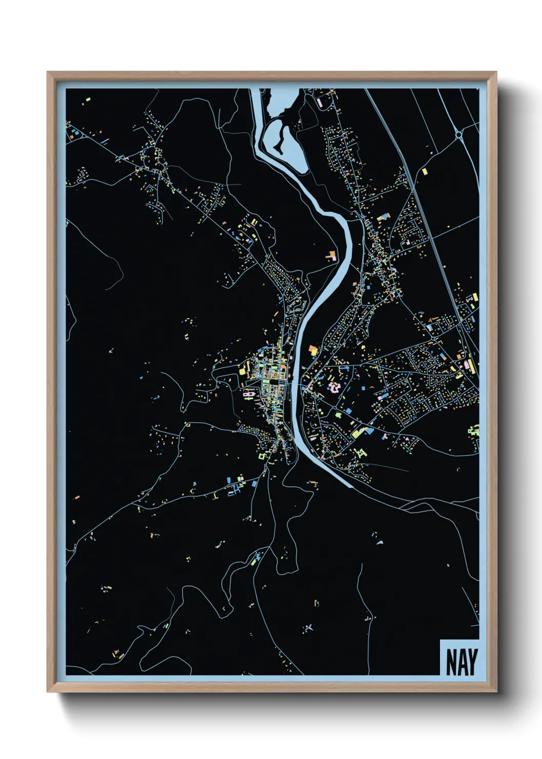 Une affiche de carte sur Nay