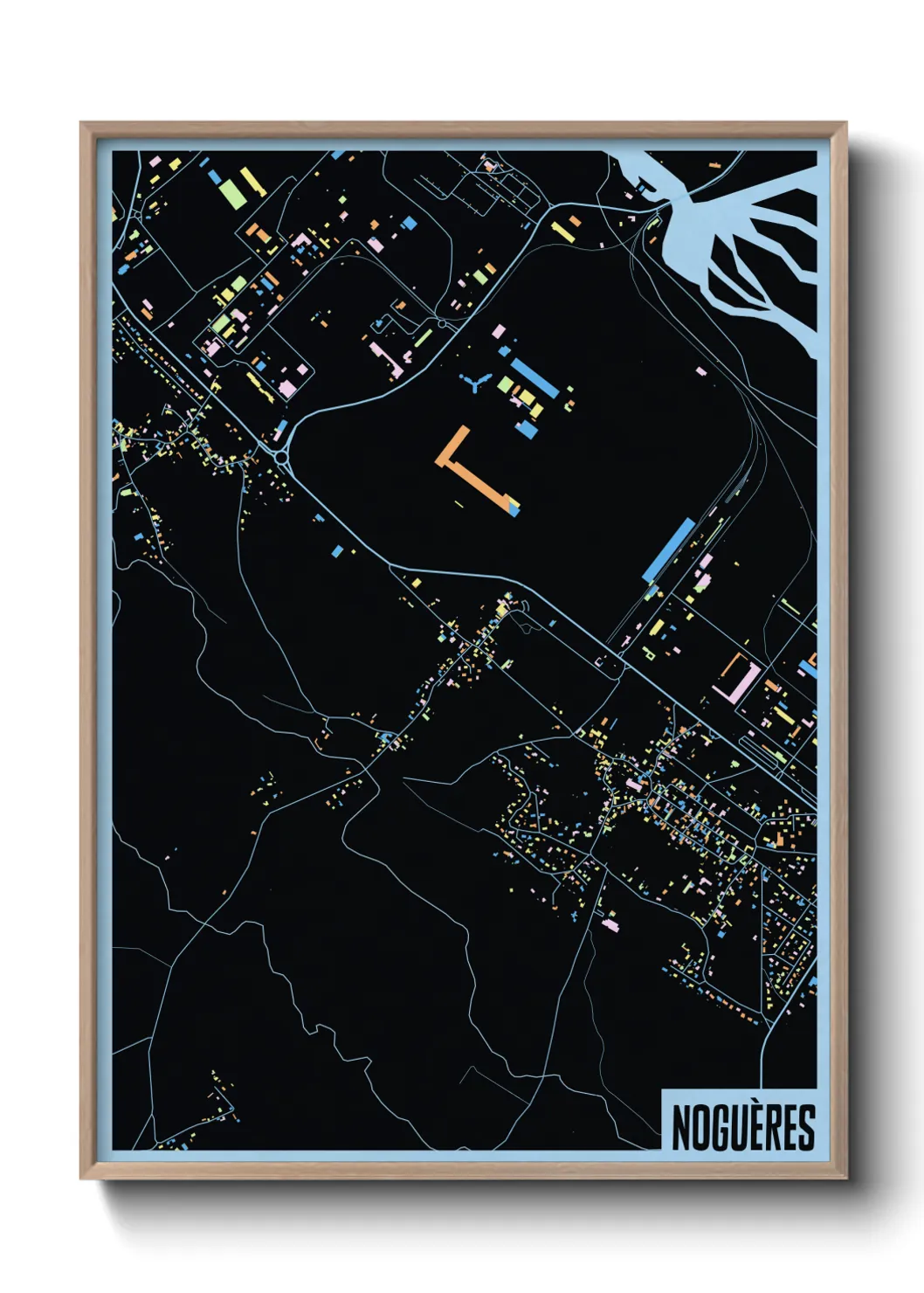 Une affiche de carte sur Noguères