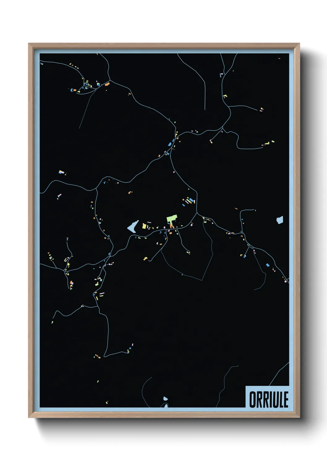 Une affiche de carte sur Orriule