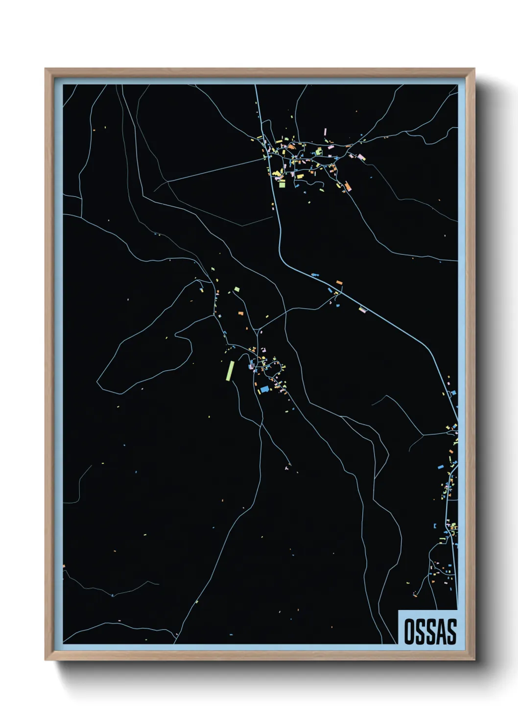 Une affiche de carte sur Ossas