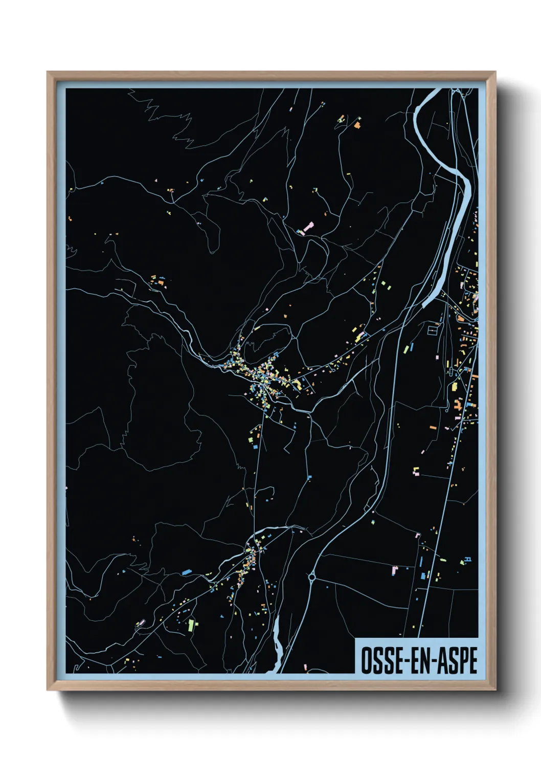 Une affiche de carte sur Osse-en-Aspe