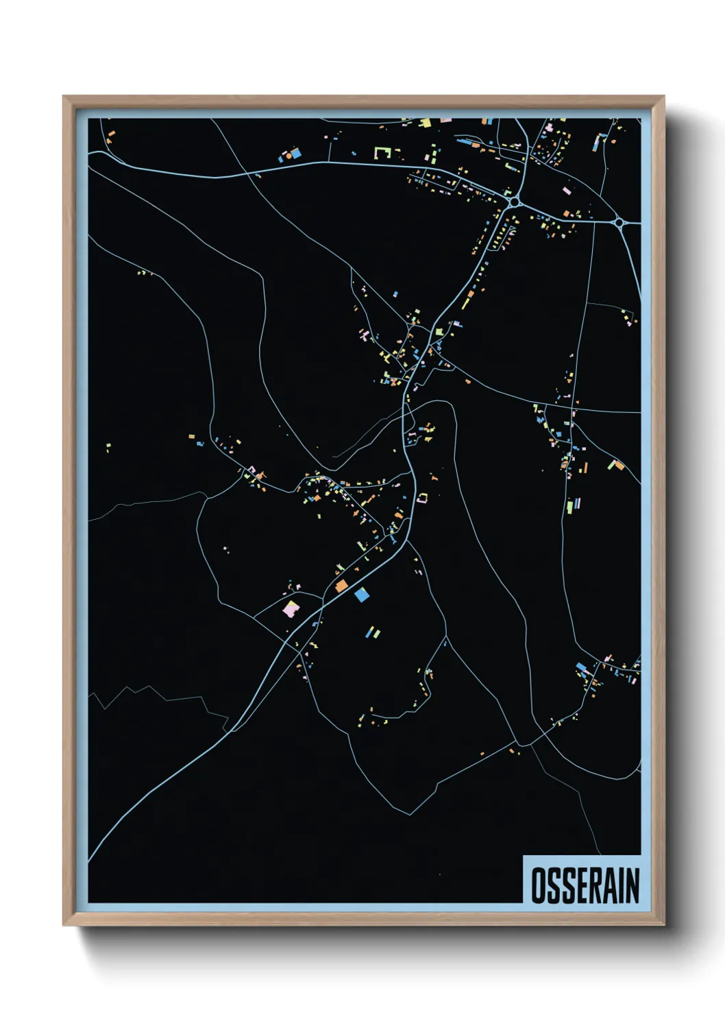 Une affiche de carte sur Osserain