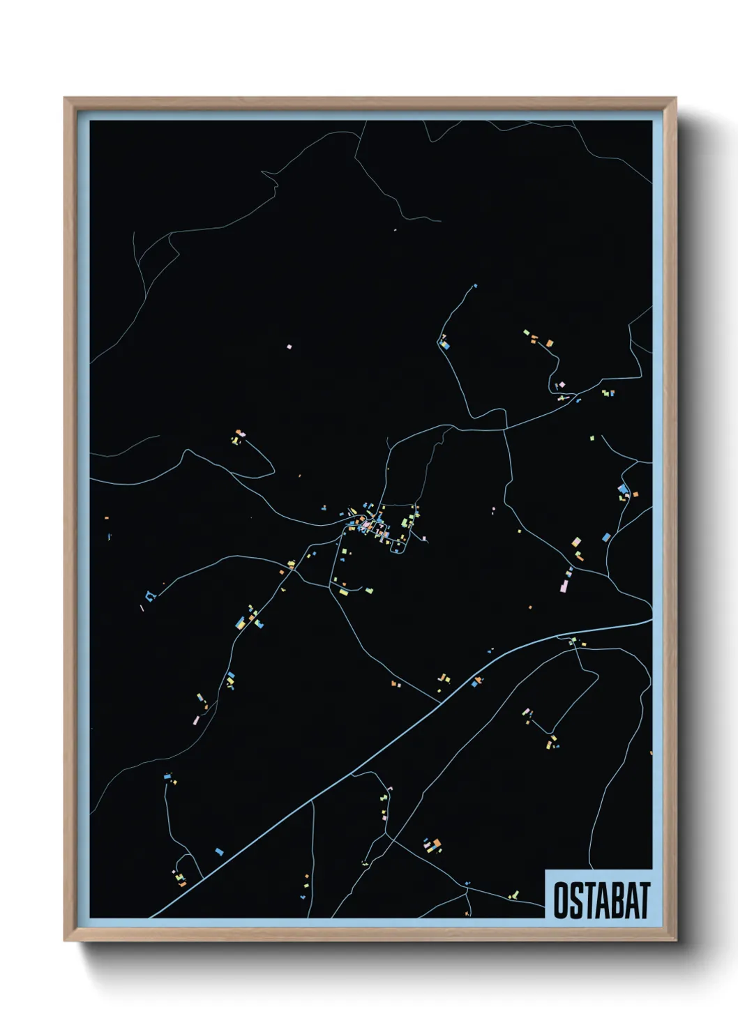 Une affiche de carte sur Ostabat