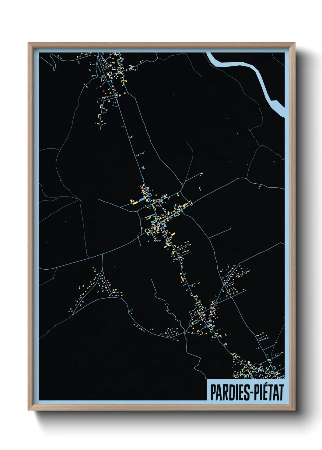 Une affiche de carte sur Pardies-Piétat