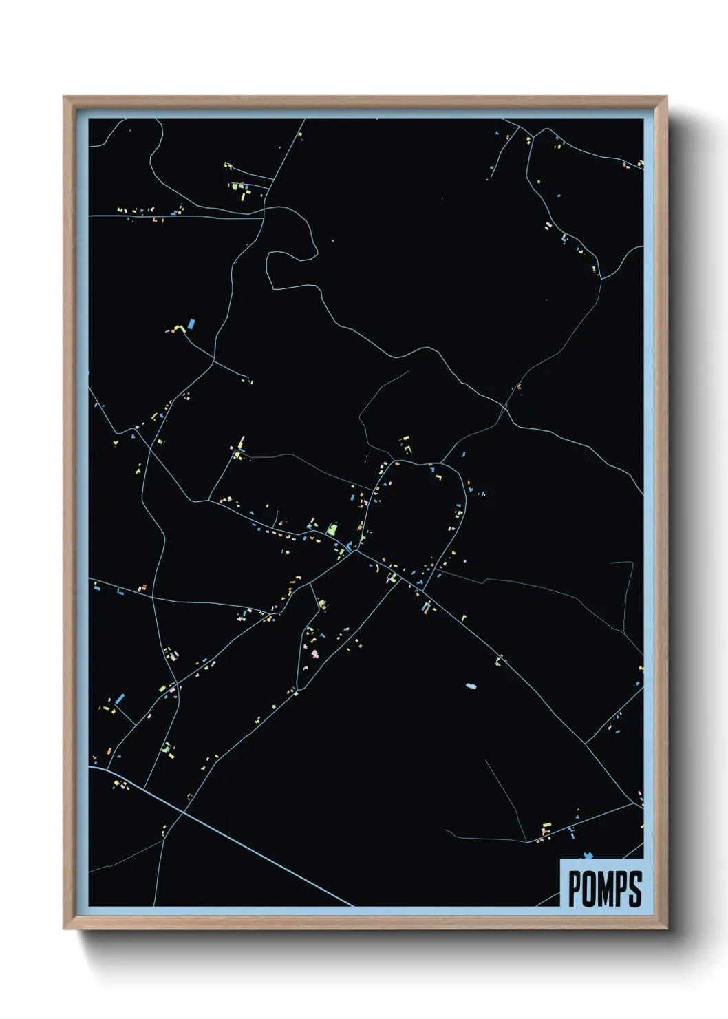 Une affiche de carte sur Pomps