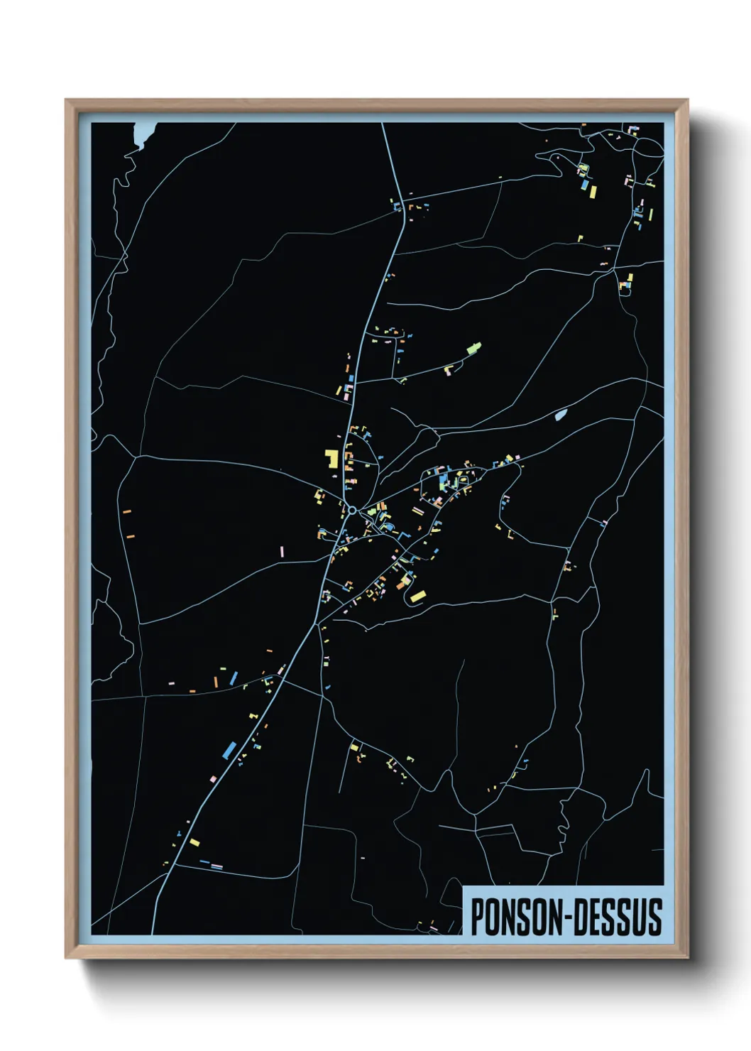 Une affiche de carte sur Ponson-Dessus