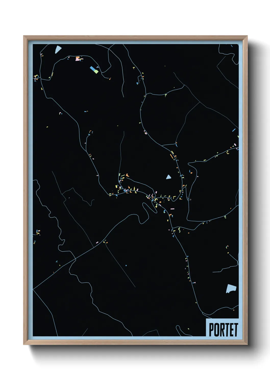 Une affiche de carte sur Portet