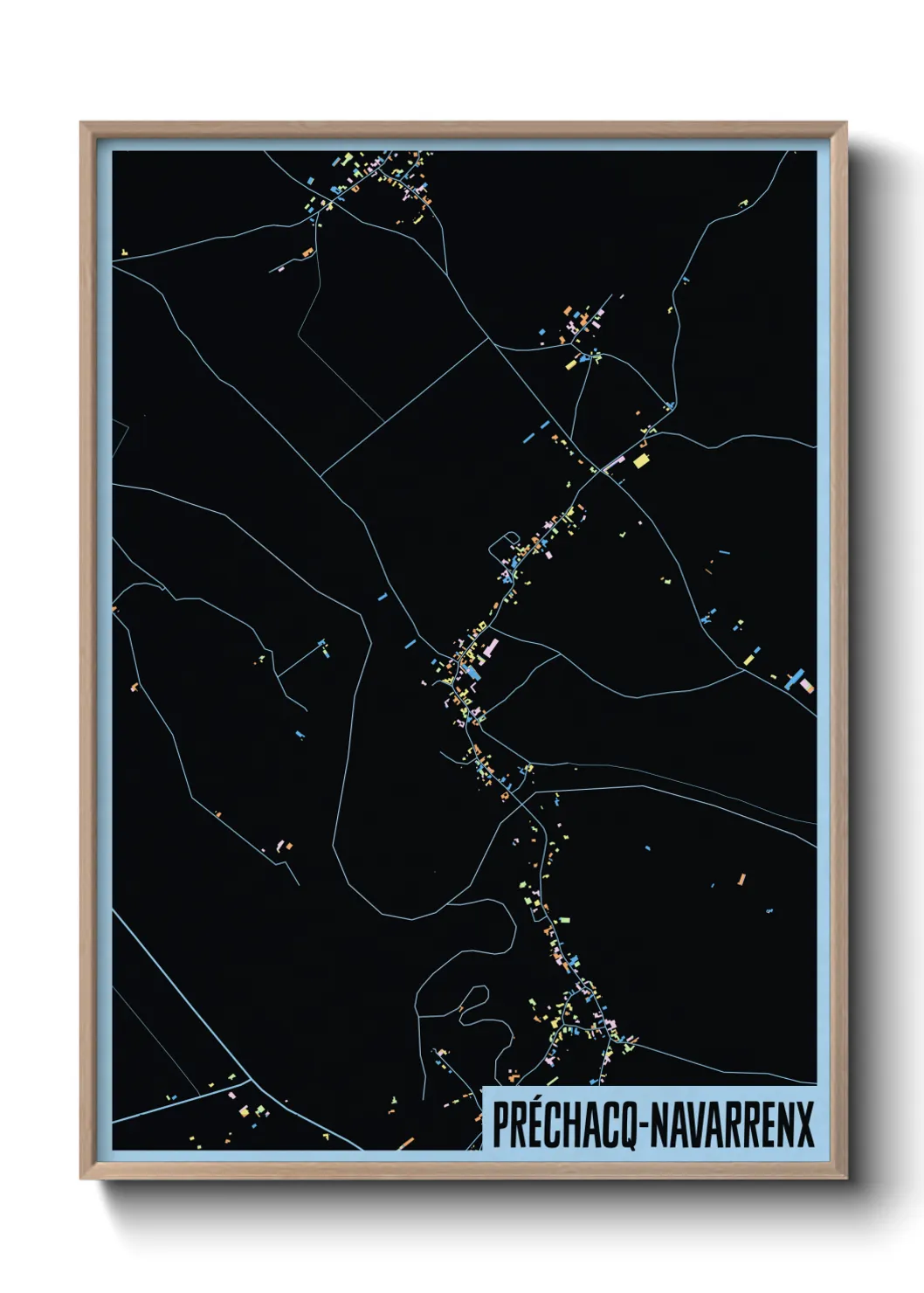 Une affiche de carte sur Préchacq-Navarrenx