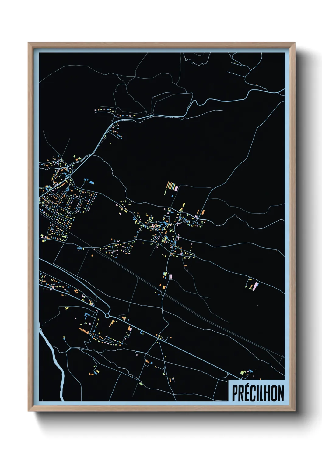 Une affiche de carte sur Précilhon