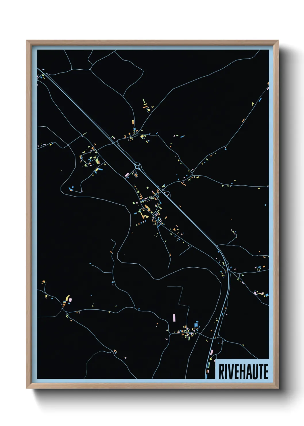 Une affiche de carte sur Rivehaute