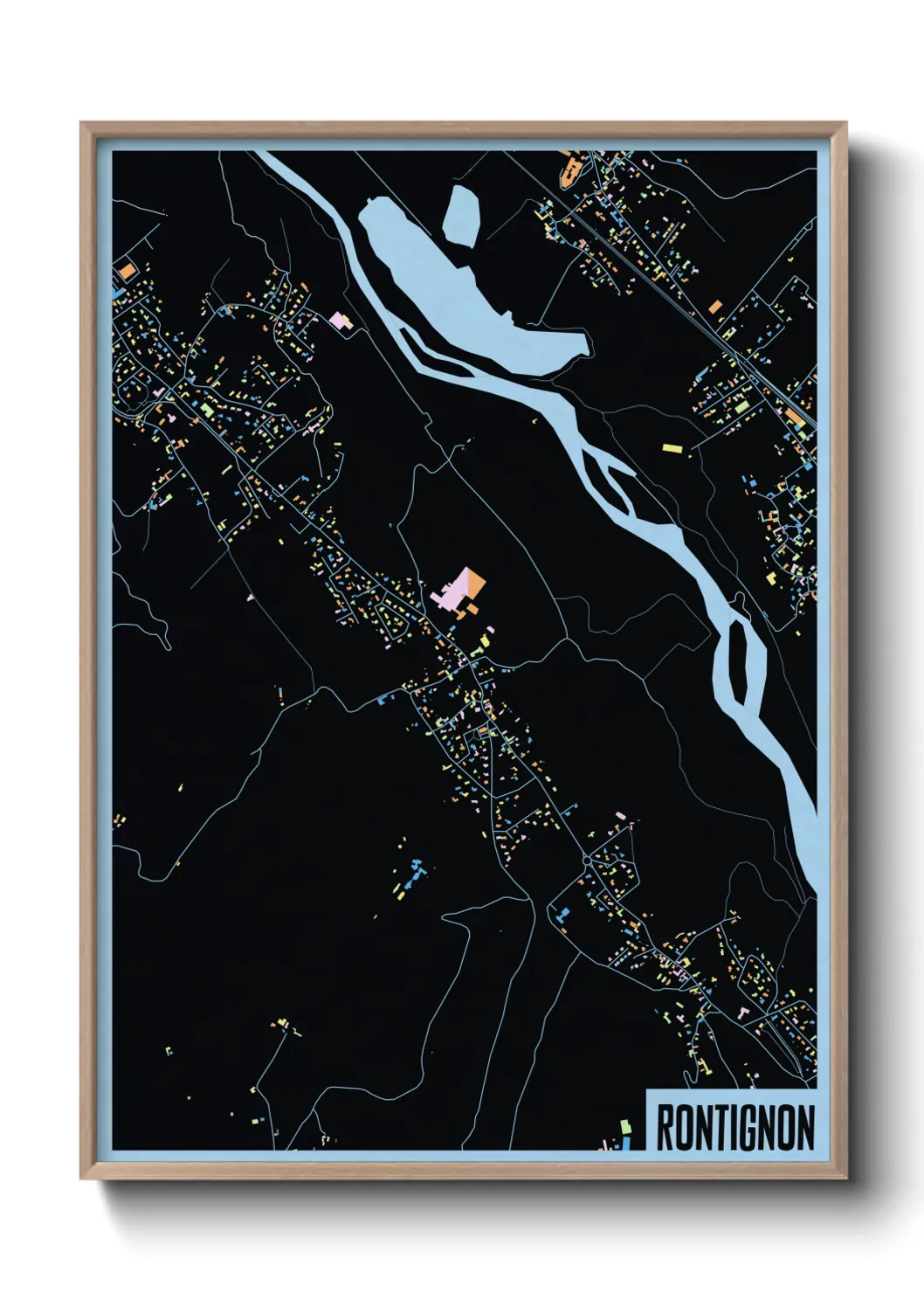 Une affiche de carte sur Rontignon