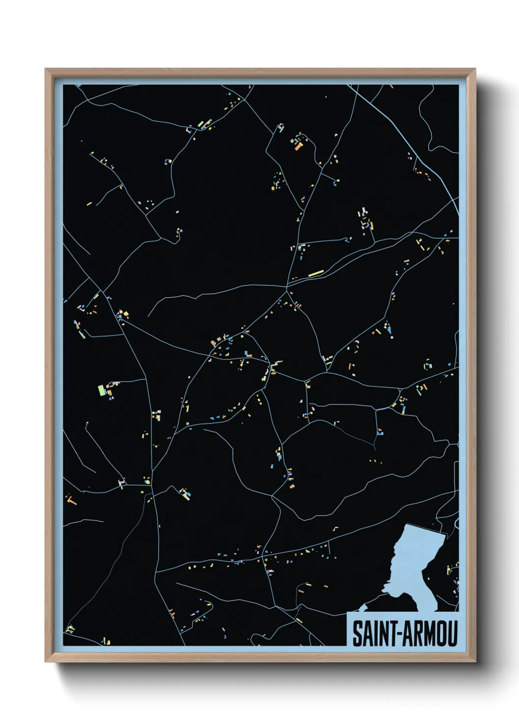 Une affiche de carte sur Saint-Armou