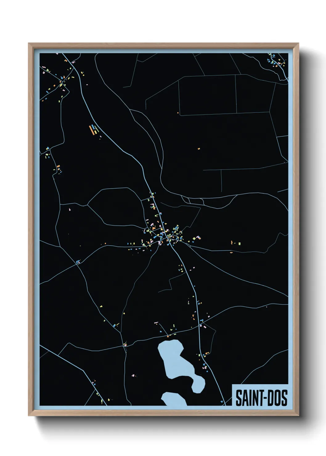 Une affiche de carte sur Saint-Dos