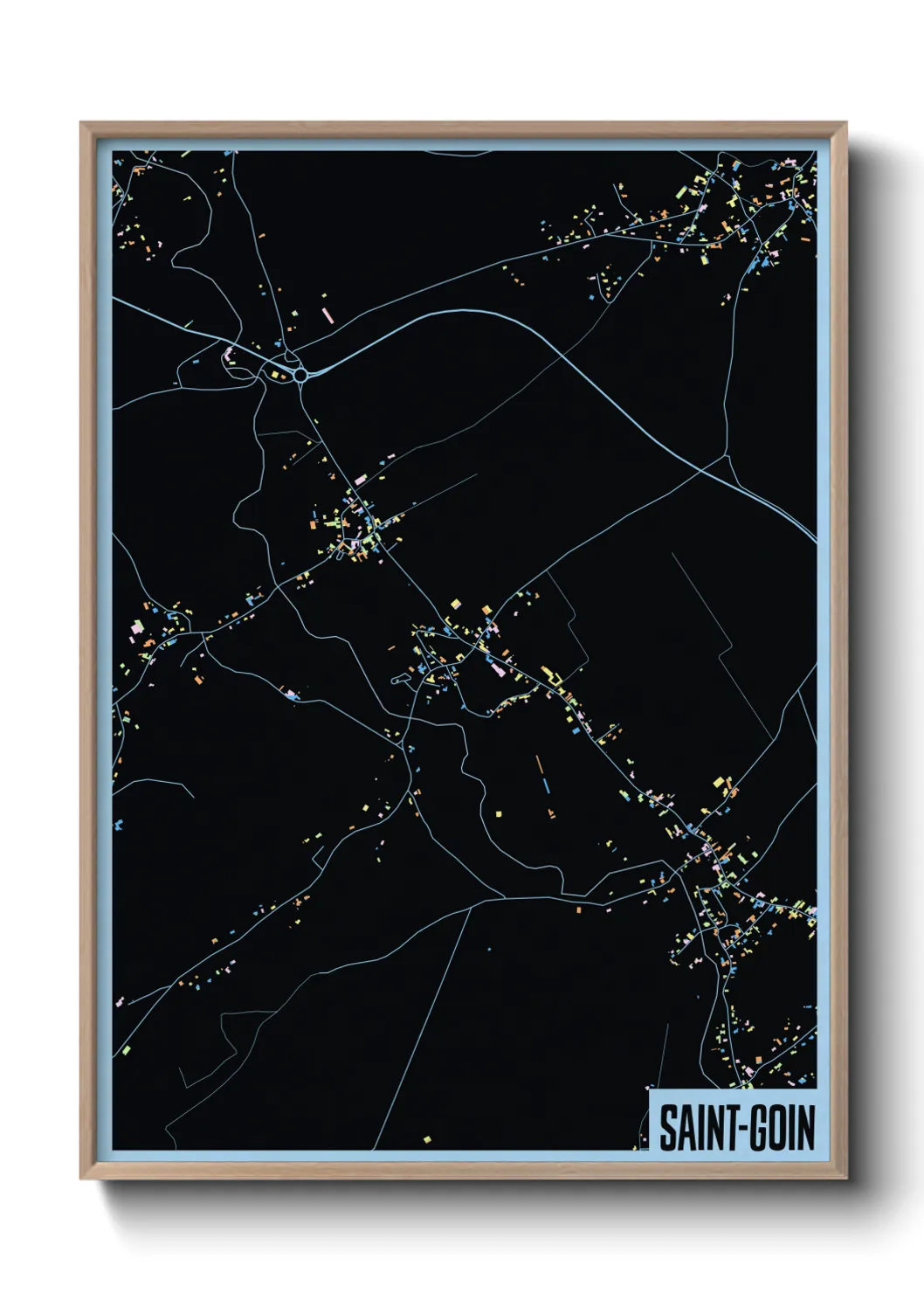 Une affiche de carte sur Saint-Goin