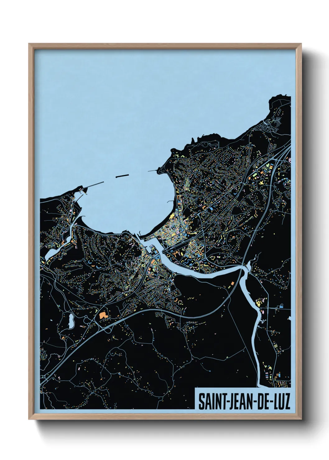 Une affiche de carte sur Saint-Jean-de-Luz