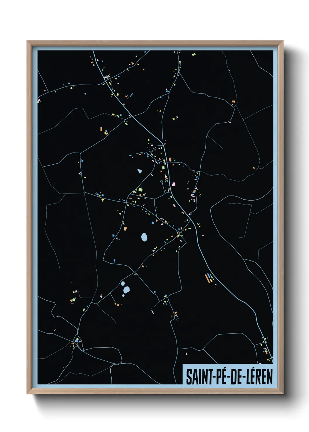 Une affiche de carte sur Saint-Pé-de-Léren